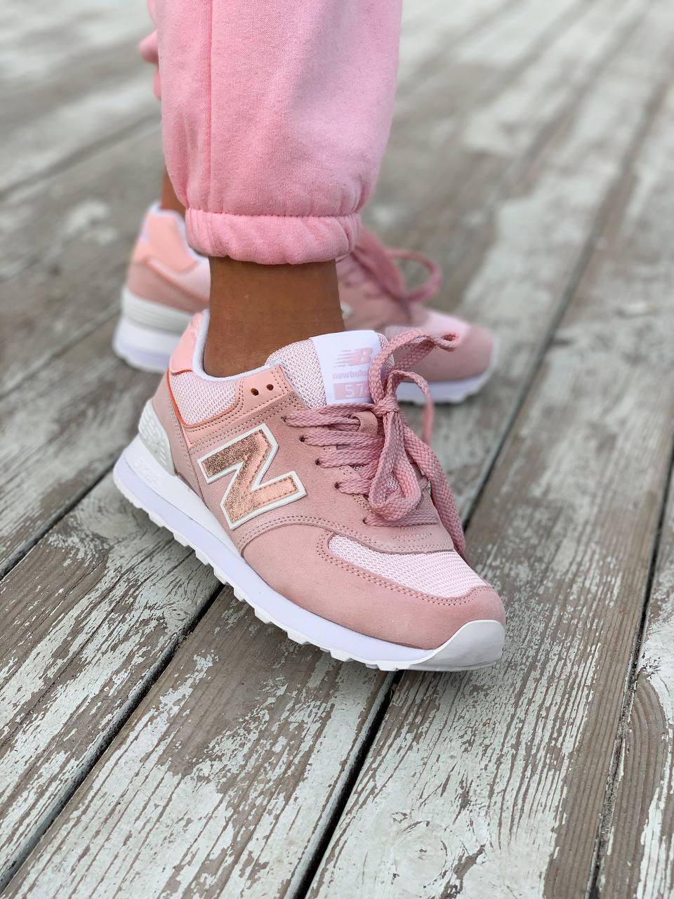 New Balance 574 Pink White 2