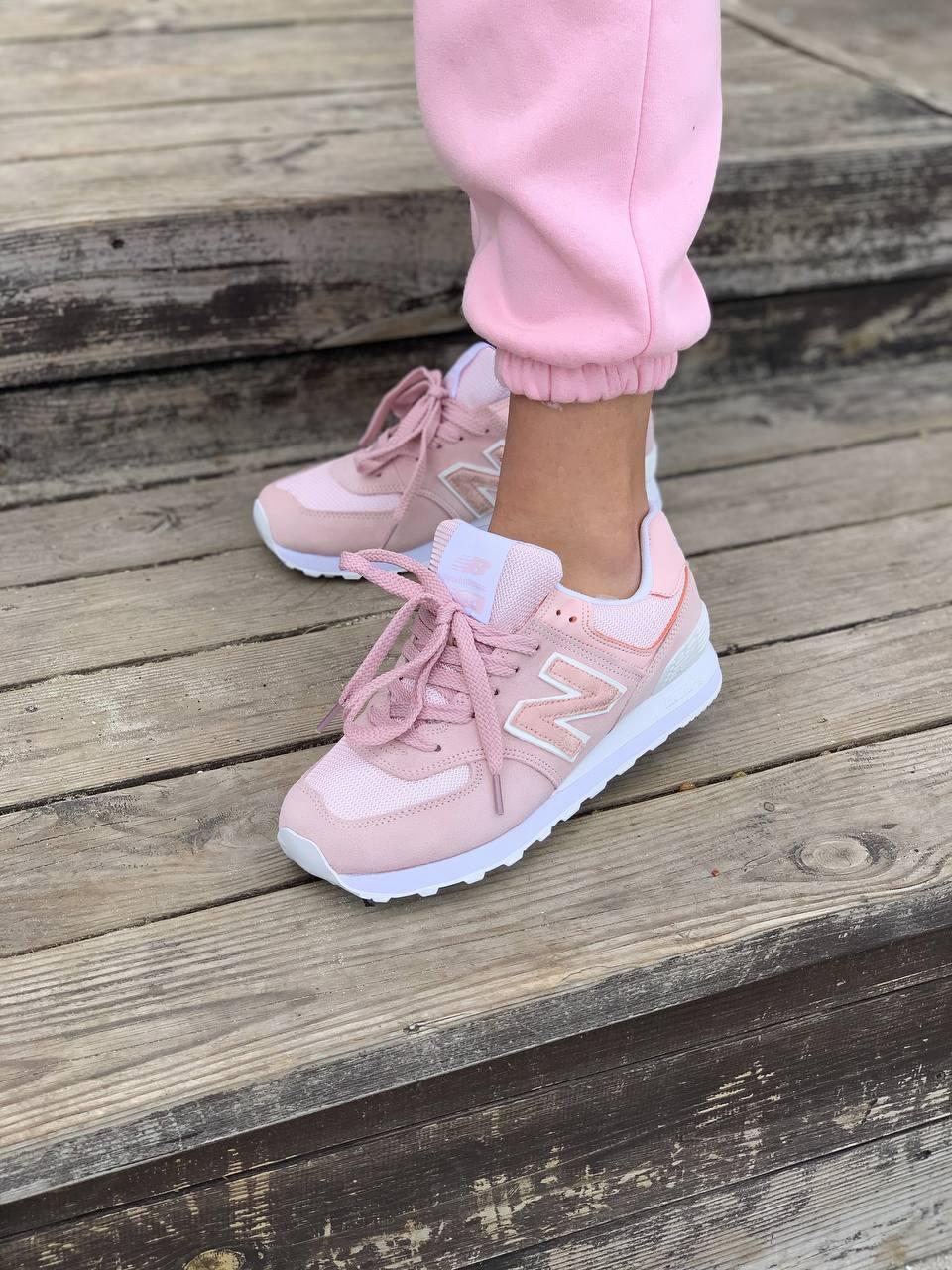 New Balance 574 Pink White 2