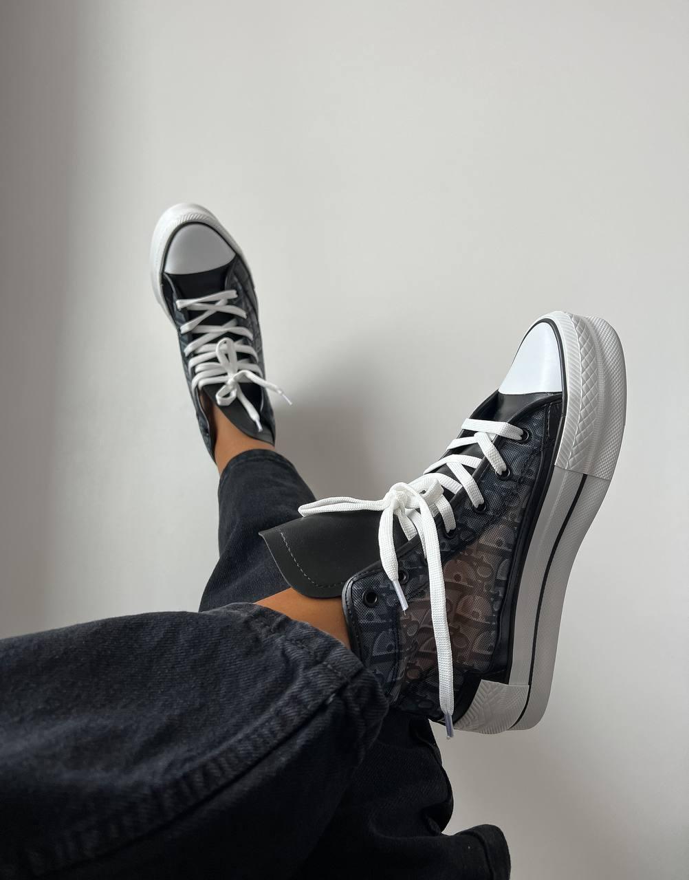 Converse x Dior logo Black White
