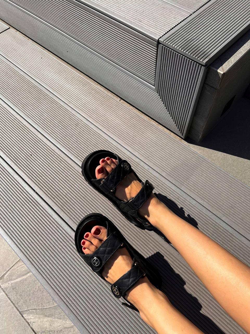 Chanel Dad Sandal Black Premium