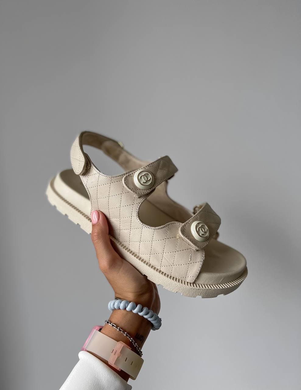 Chanel Dad Sandal Beige Premium