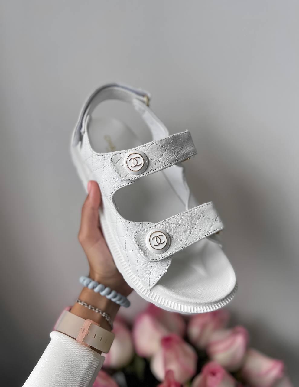 Chanel Dad Sandal White Premium