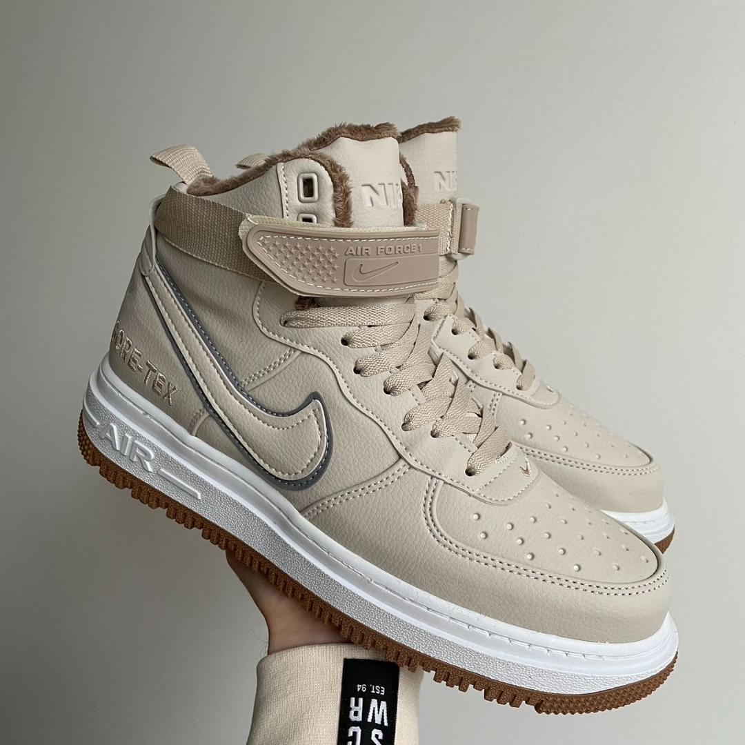 Nike Air Force 1 Gore-Tex Beige (хутро)