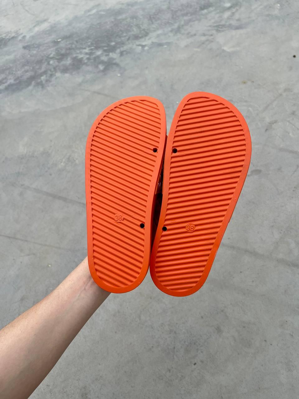 Balenciaga Slides Small Logo Orange