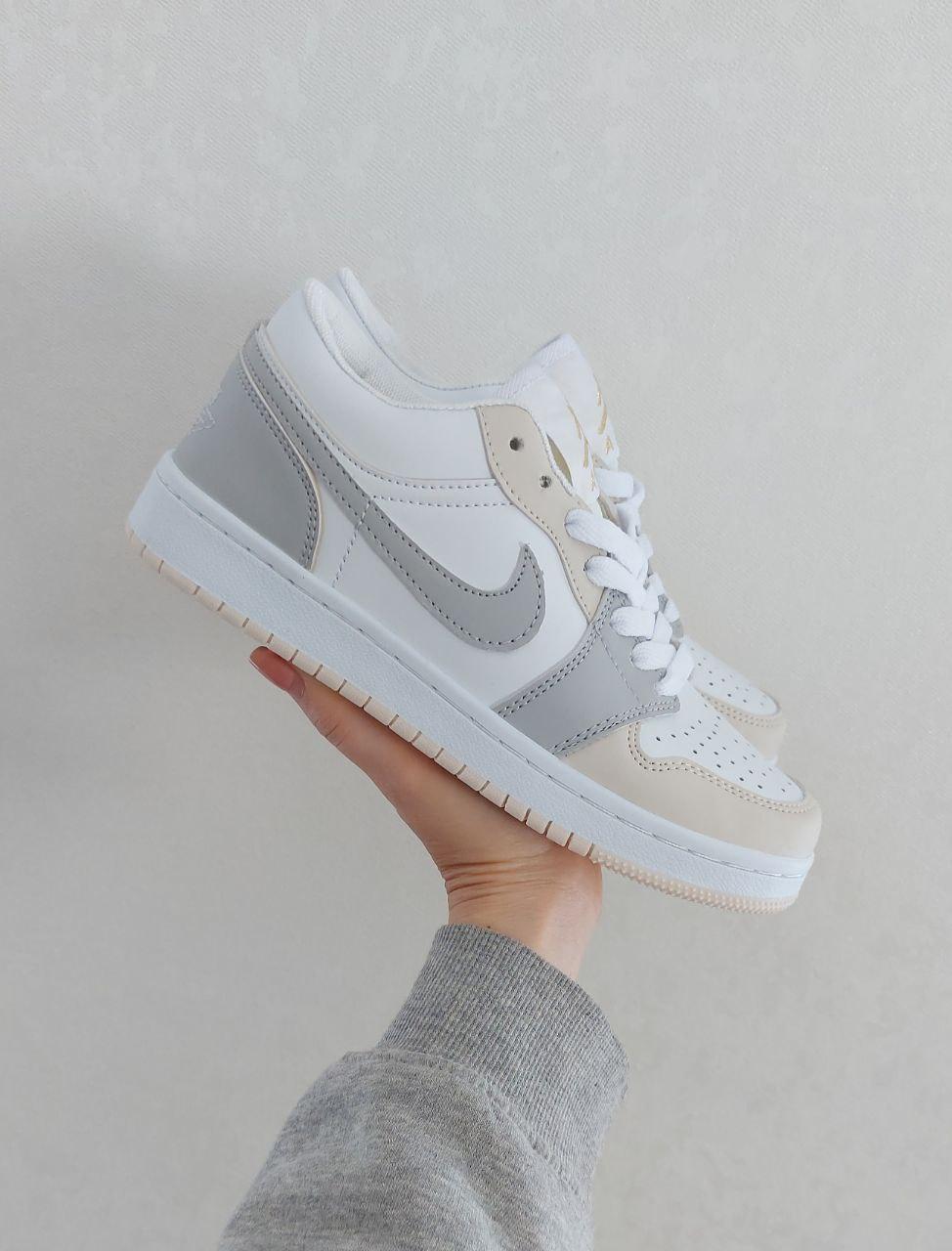 Nike Air Jordan Retro 1 Low Grey White Beige