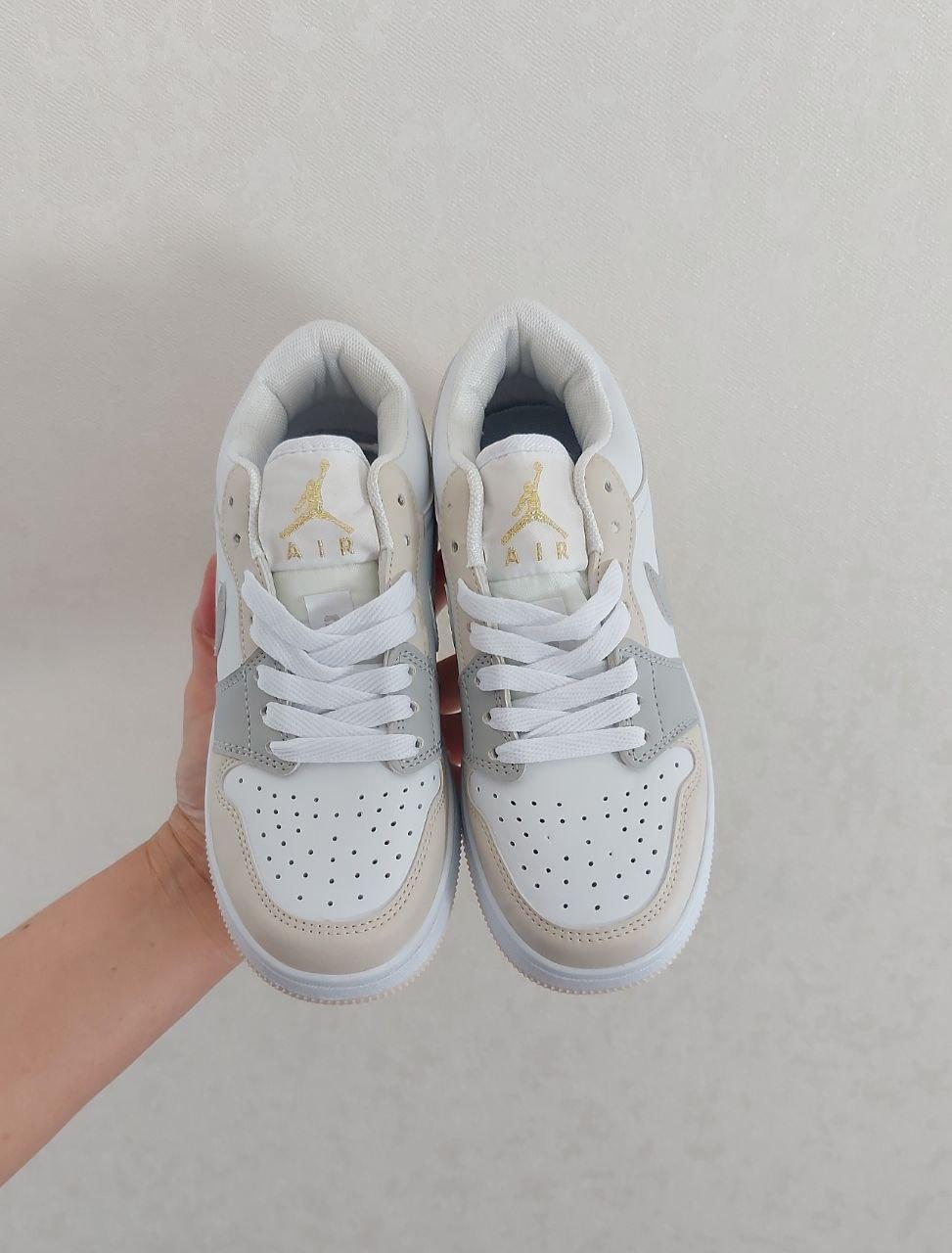 Nike Air Jordan Retro 1 Low Grey White Beige