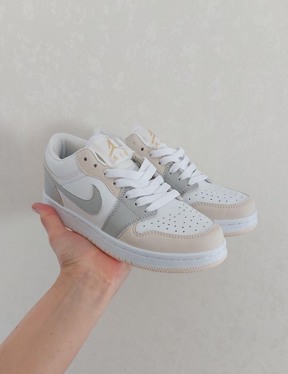 Nike Air Jordan Retro 1 Low Grey White Beige
