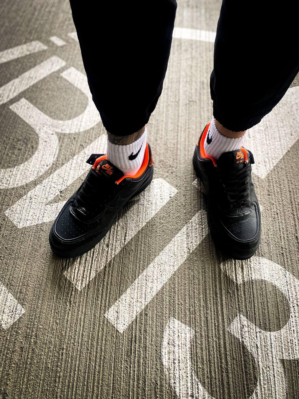 Nike Air Force 1 SHADOW Black Orange 1