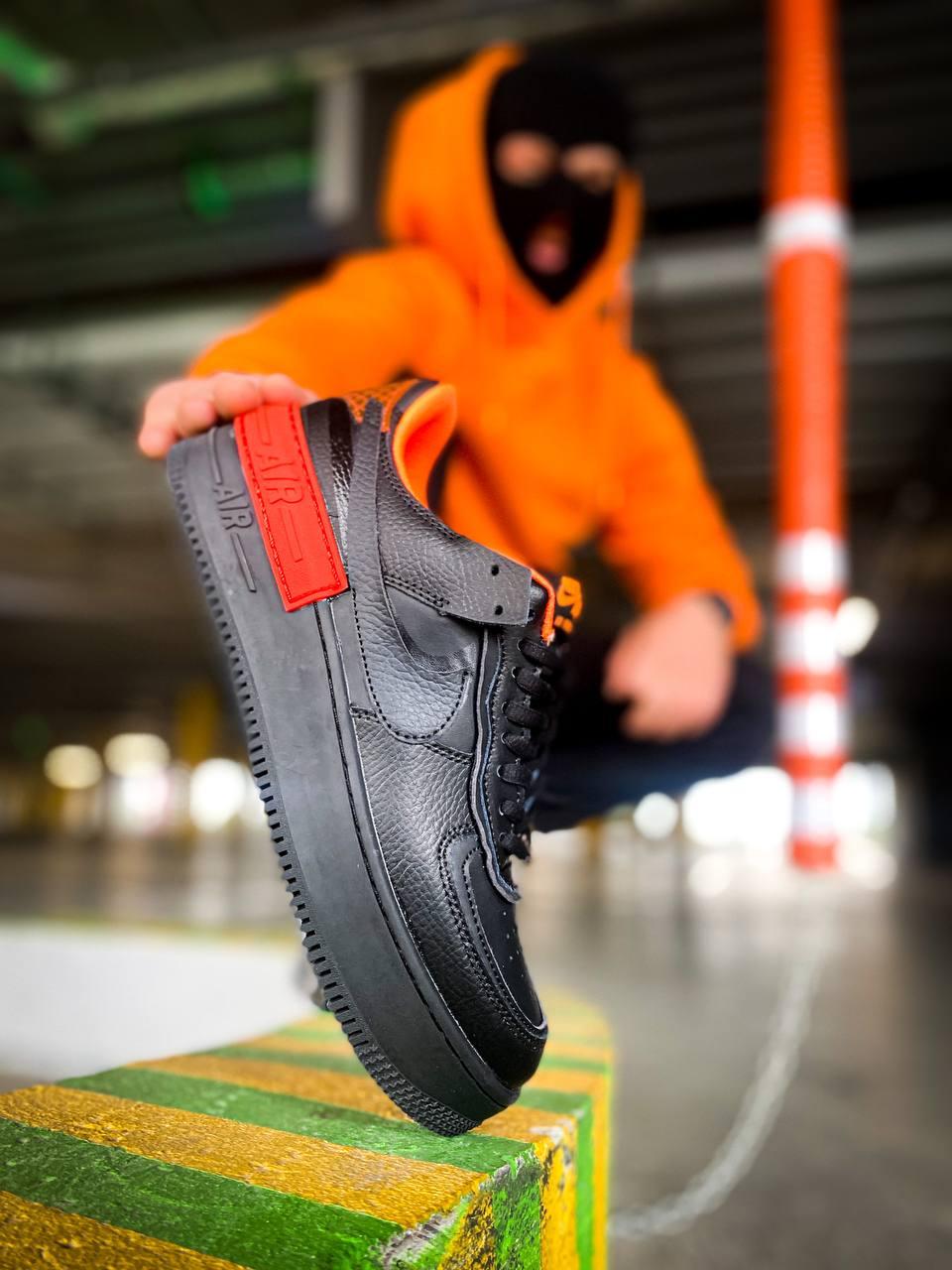 Nike Air Force 1 SHADOW Black Orange 1