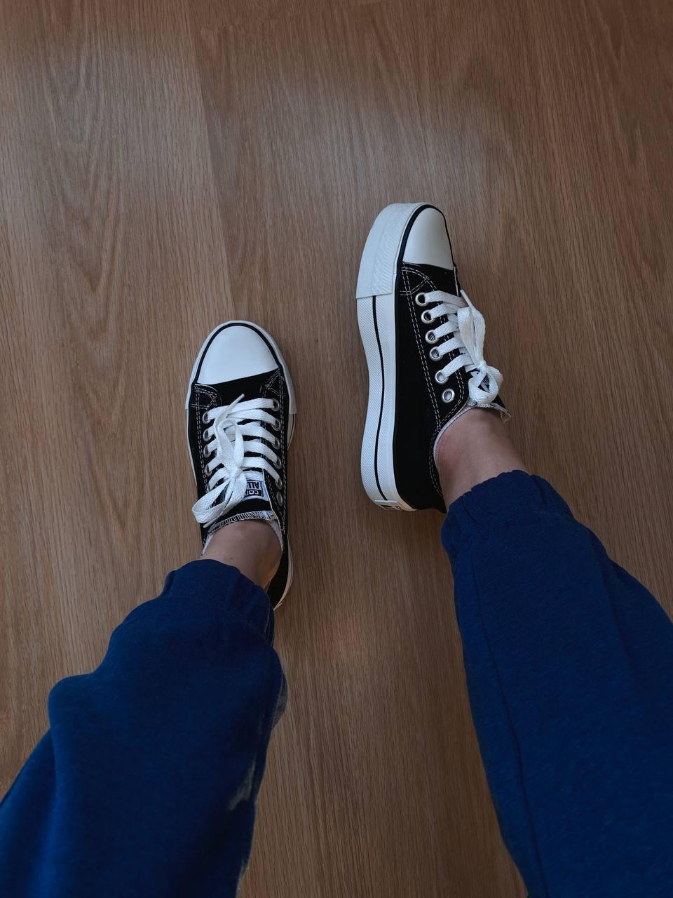 Converse Low All Star Platform Black
