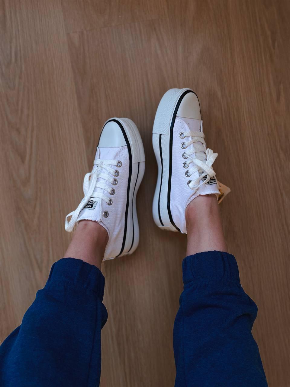 Converse Low All Star Platform White