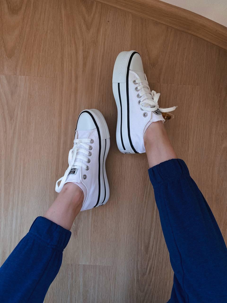 Converse Low All Star Platform White