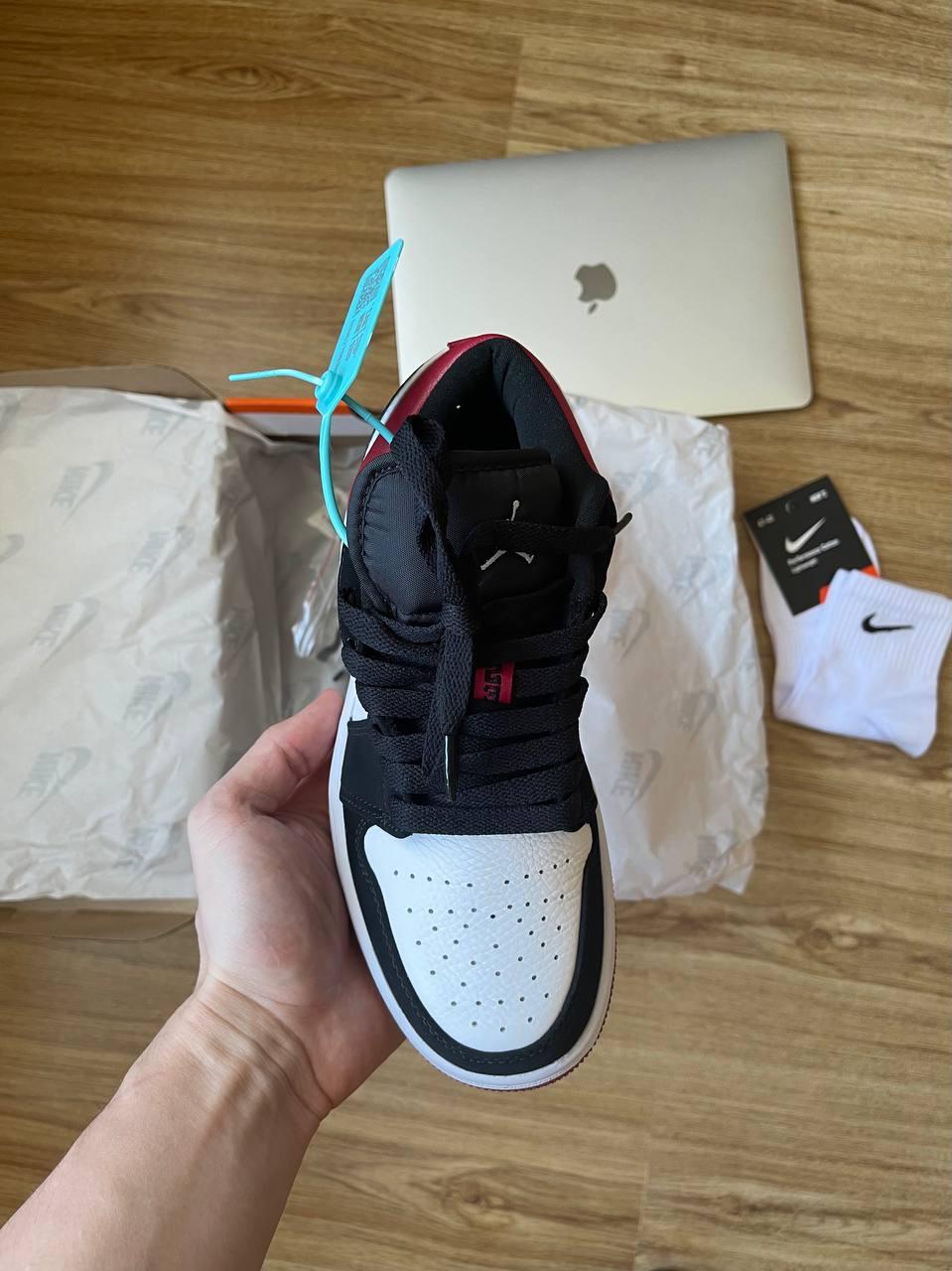 Nike Air Jordan Retro 1 Low White Black Red