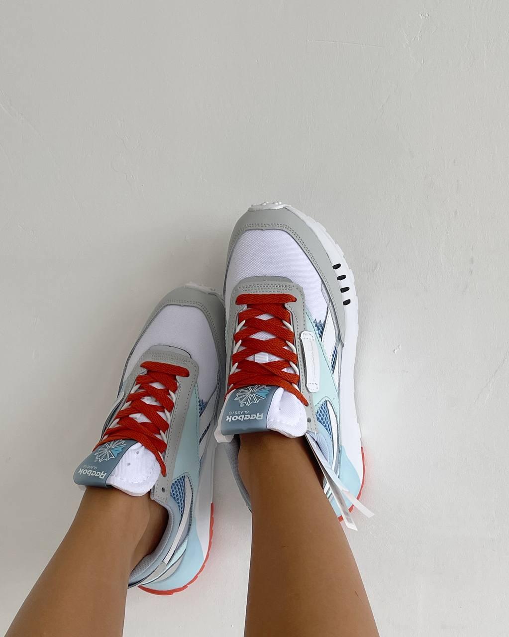 Reebok Classic Leather Legacy Blue Turquoise Orange