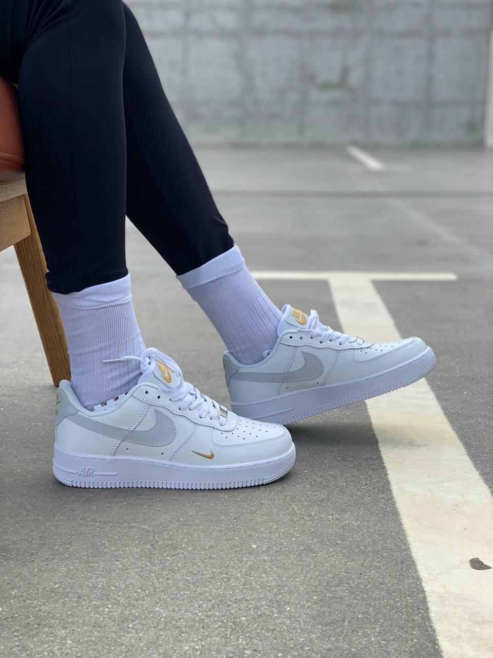 Nike Air Force 1 White Light Grey Logo