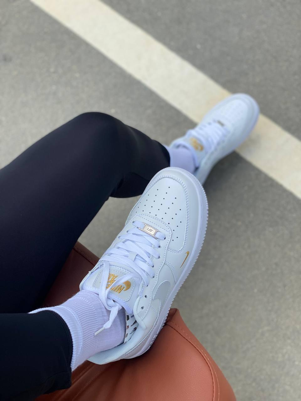 Nike Air Force 1 White Light Grey Logo