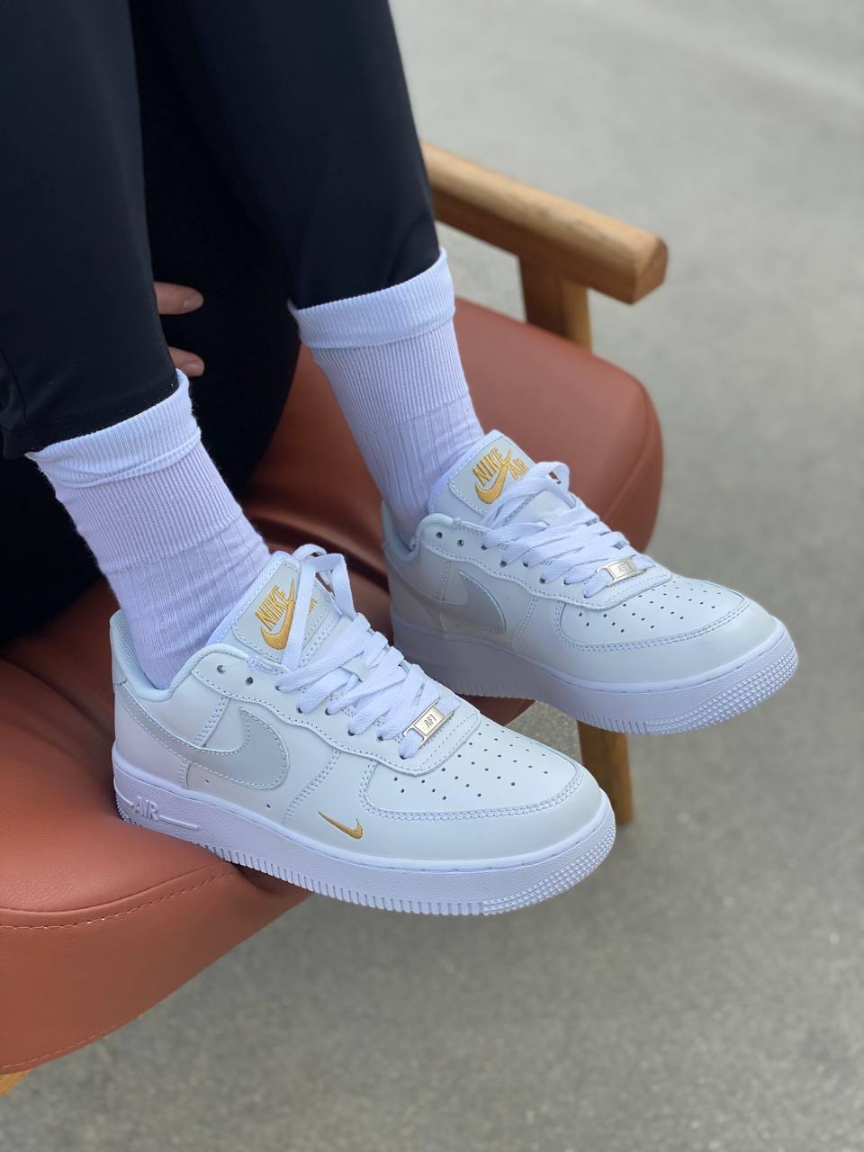 Nike Air Force 1 White Light Grey Logo