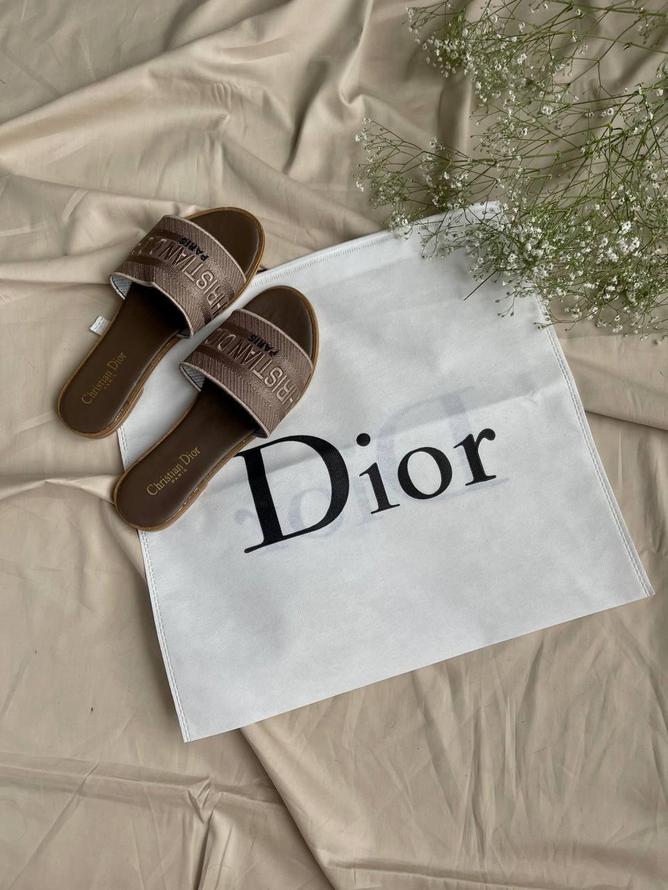 Christian Dior Slides Brown