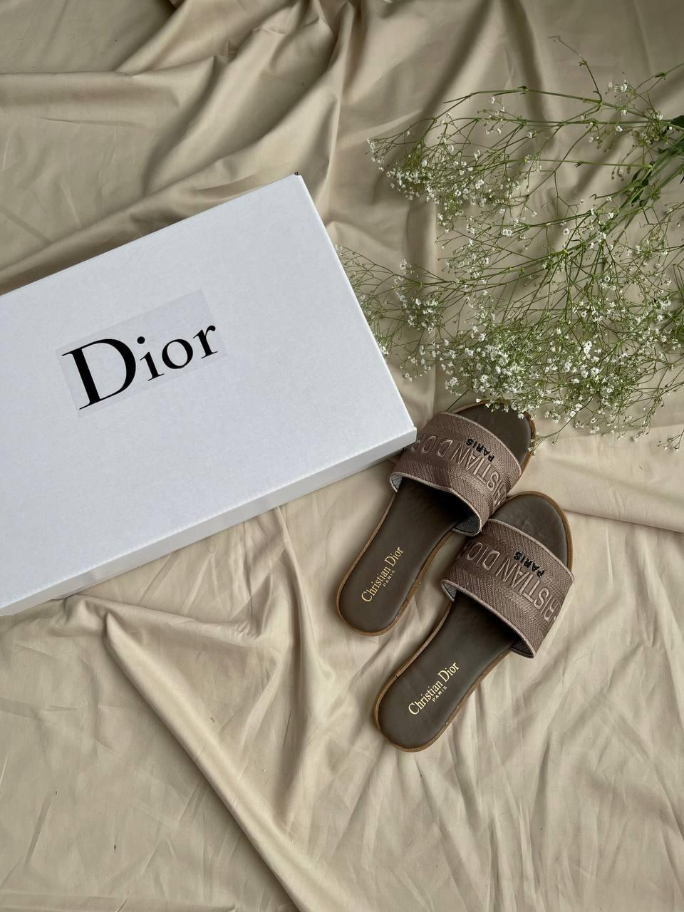 Christian Dior Slides Brown