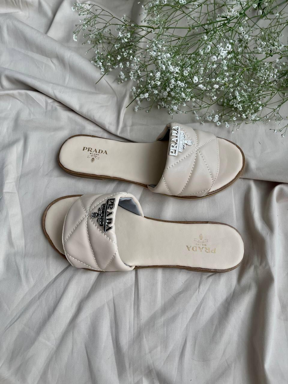 Prada Slides Beige
