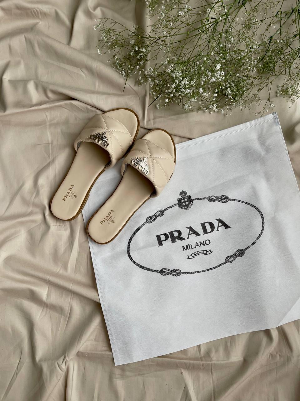 Prada Slides Beige