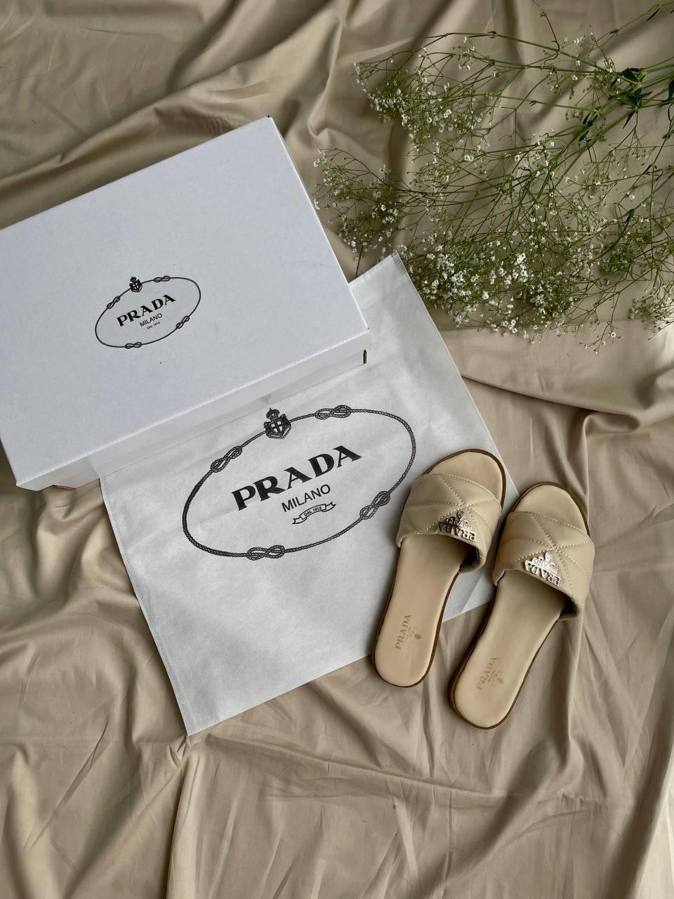 Prada Slides Beige