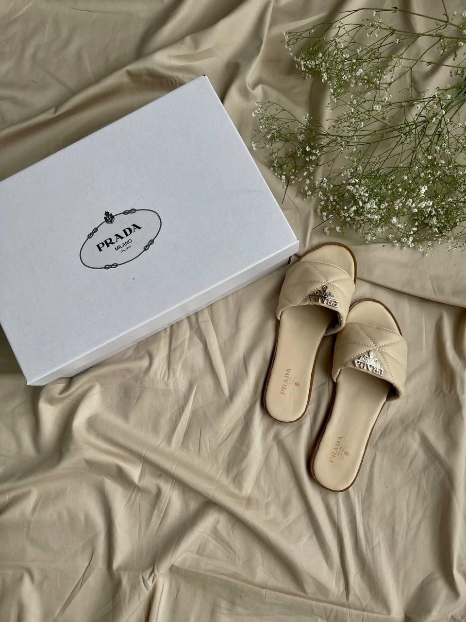 Prada Slides Beige
