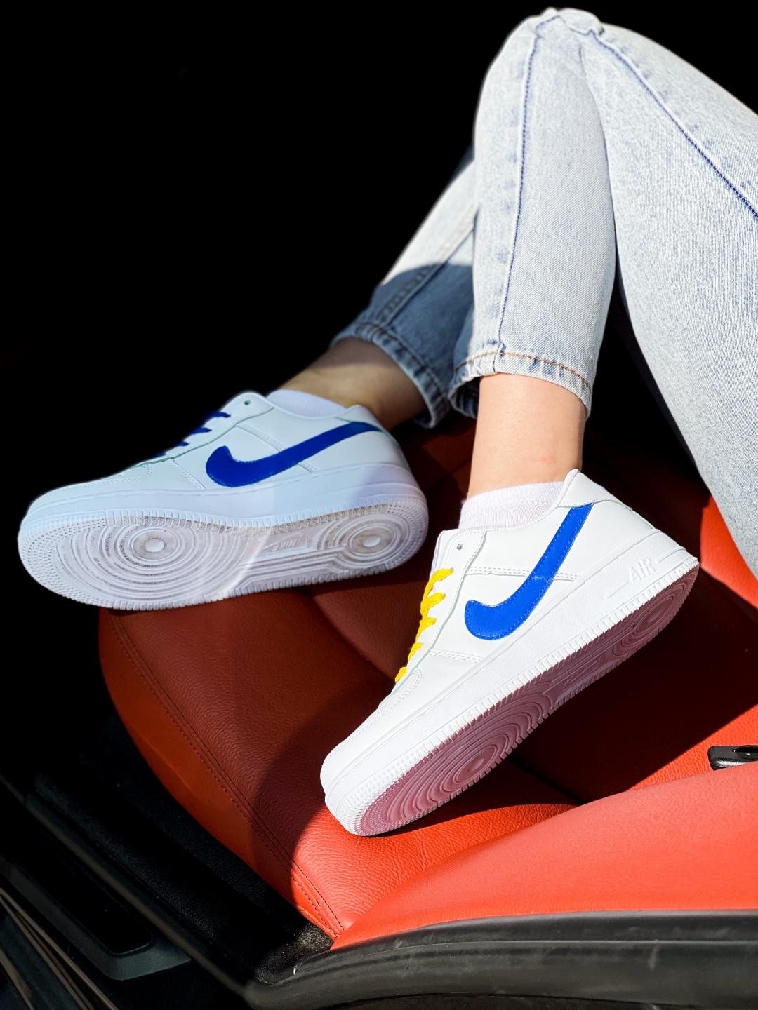 Nike Air Force 1 Custom White Blue Yellow