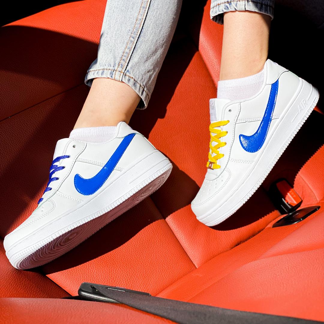 Nike Air Force 1 Custom White Blue Yellow