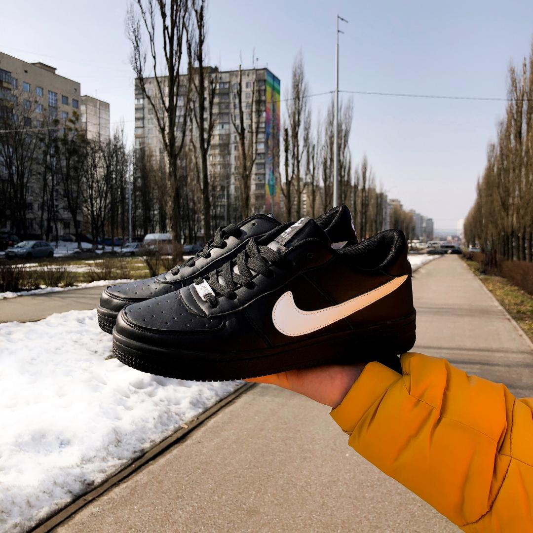 Nike Air Force 1 Black White Logo 1