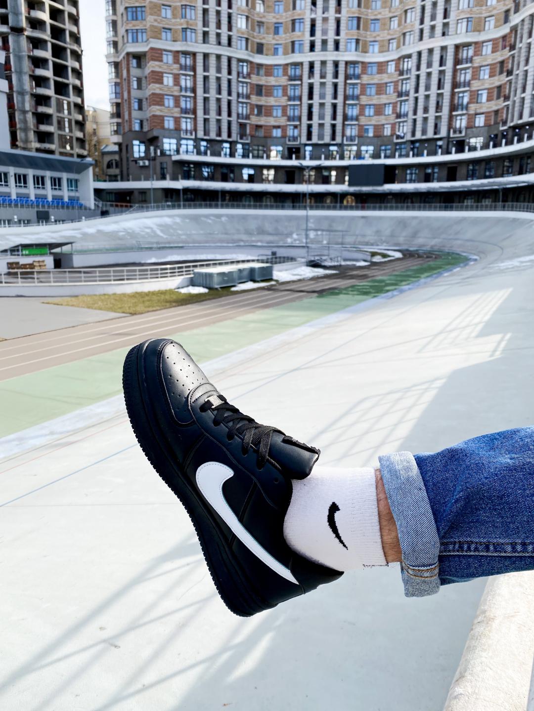 Nike Air Force 1 Black White Logo 1