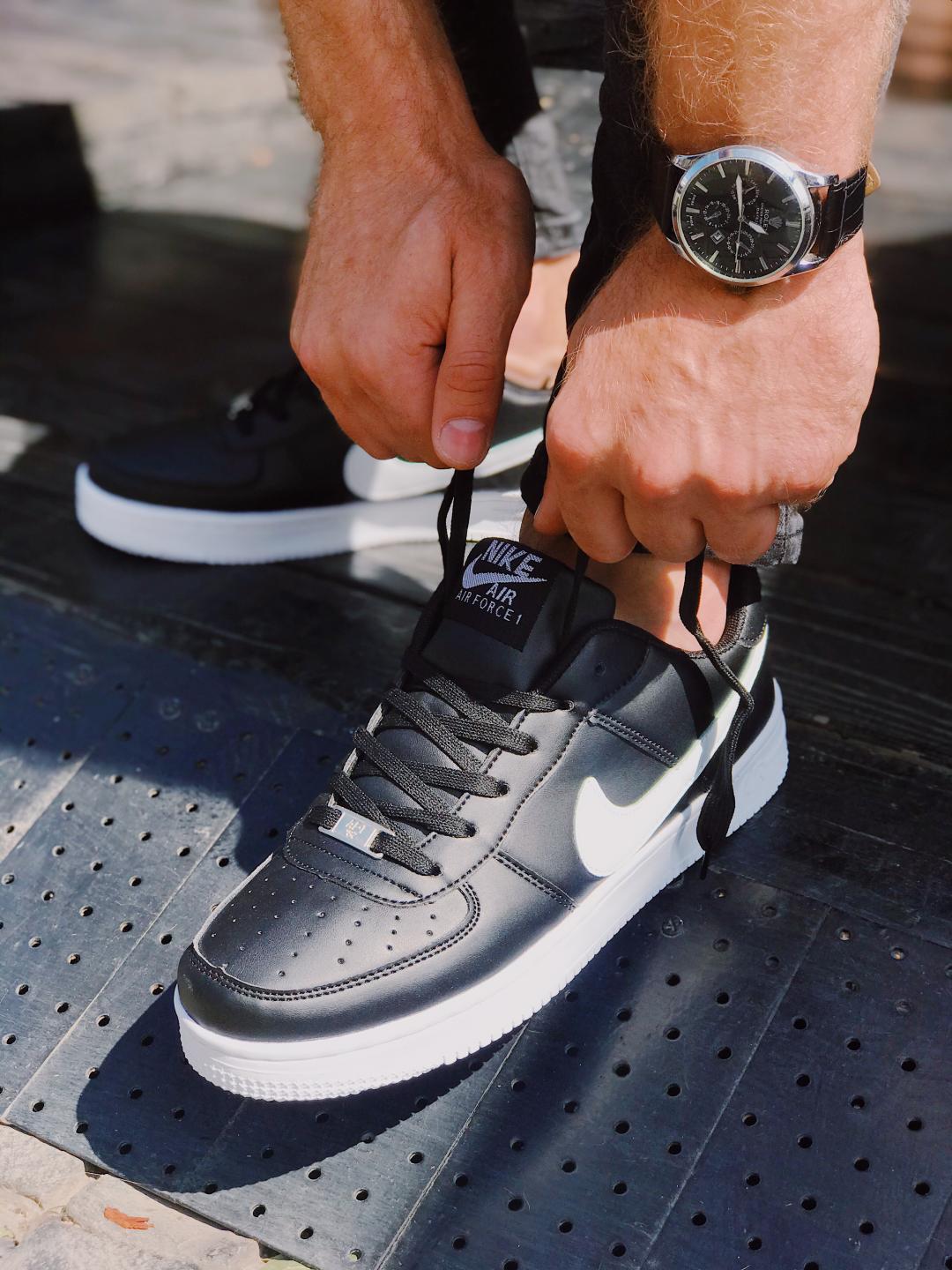 Nike Air Force 1 Black White Logo 2