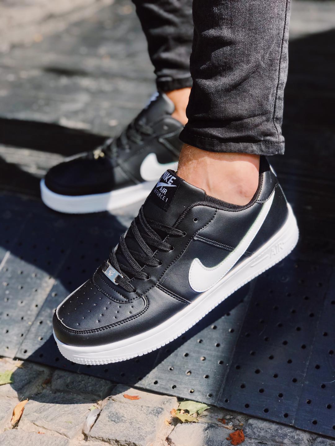 Nike Air Force 1 Black White Logo 2