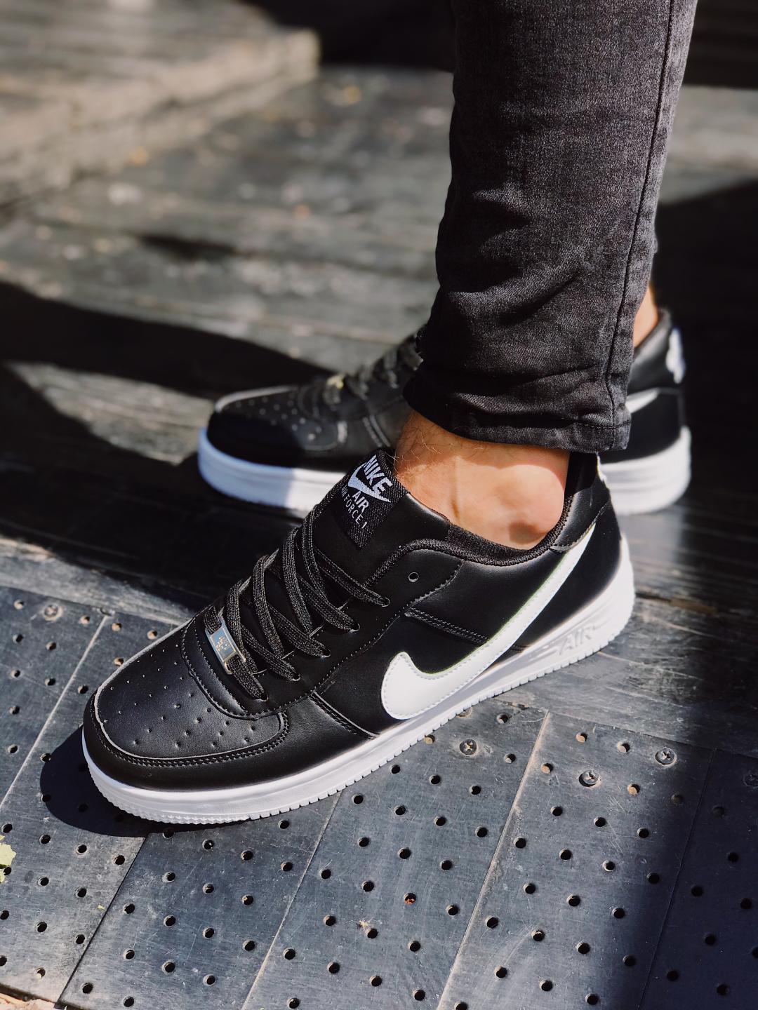 Nike Air Force 1 Black White Logo 2