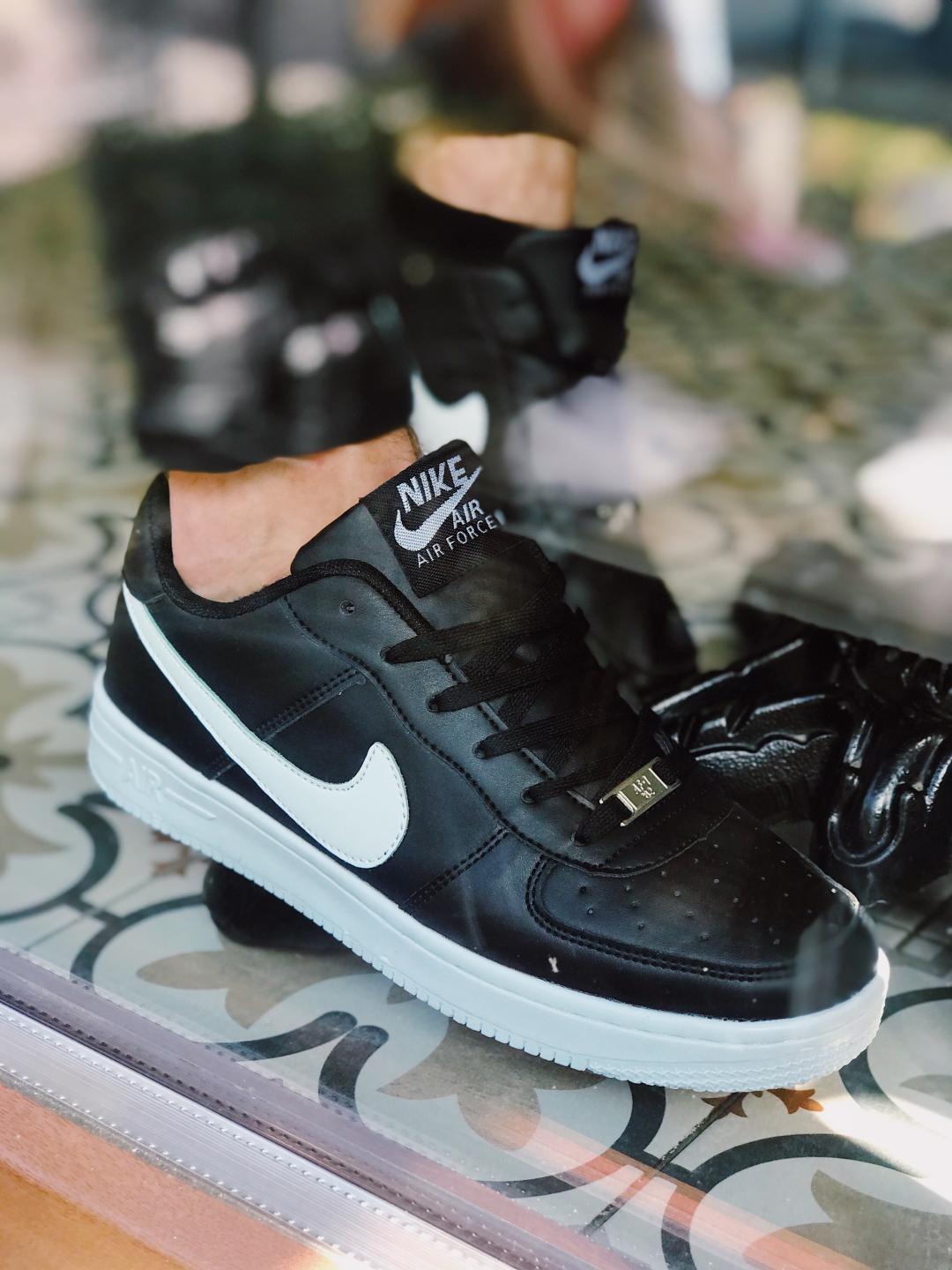 Nike Air Force 1 Black White Logo 2