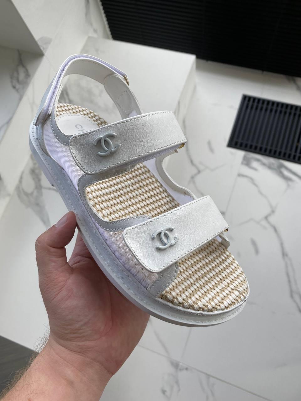 Chanel Dad Sandals NET White