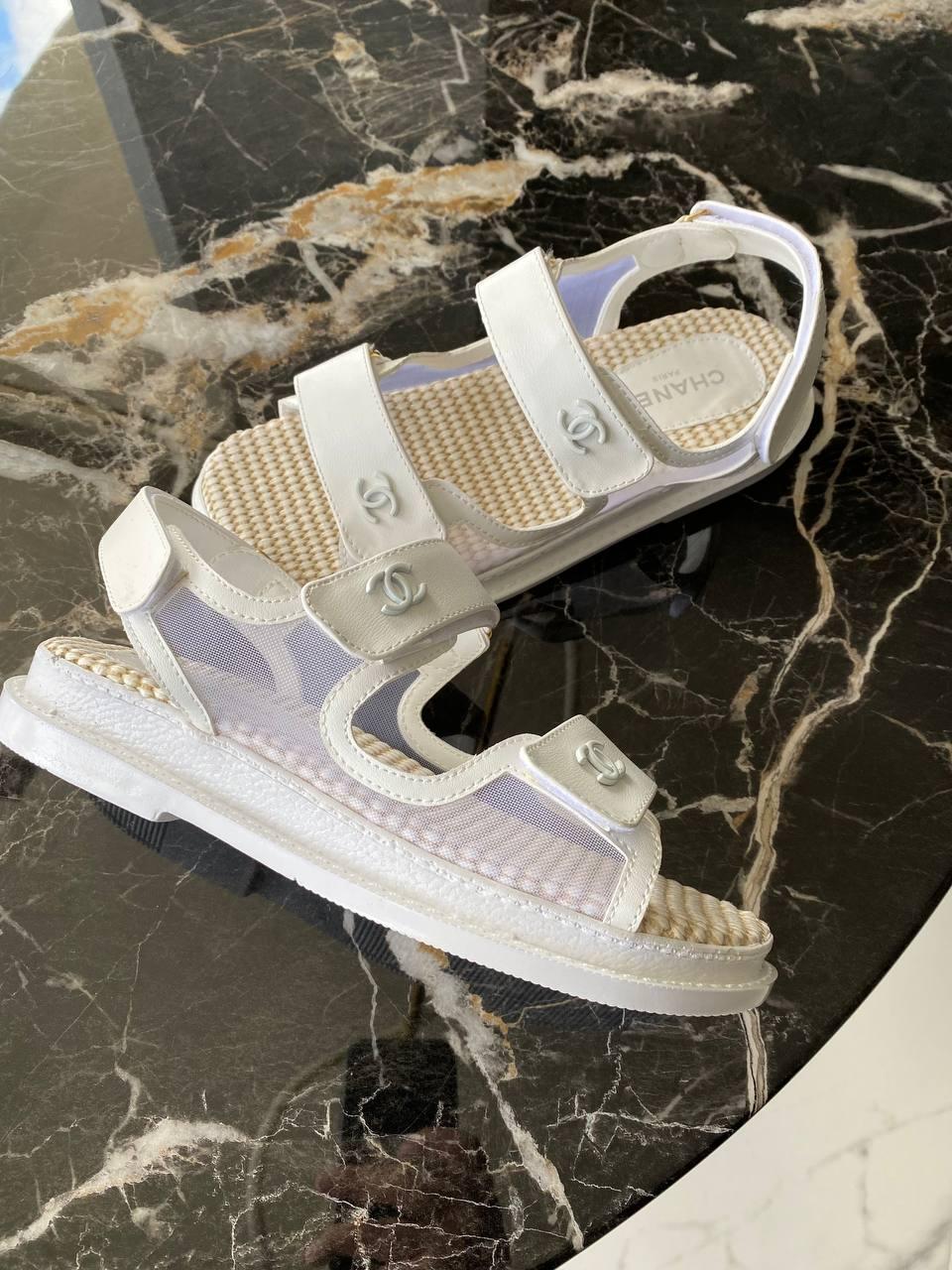 Chanel Dad Sandals NET White