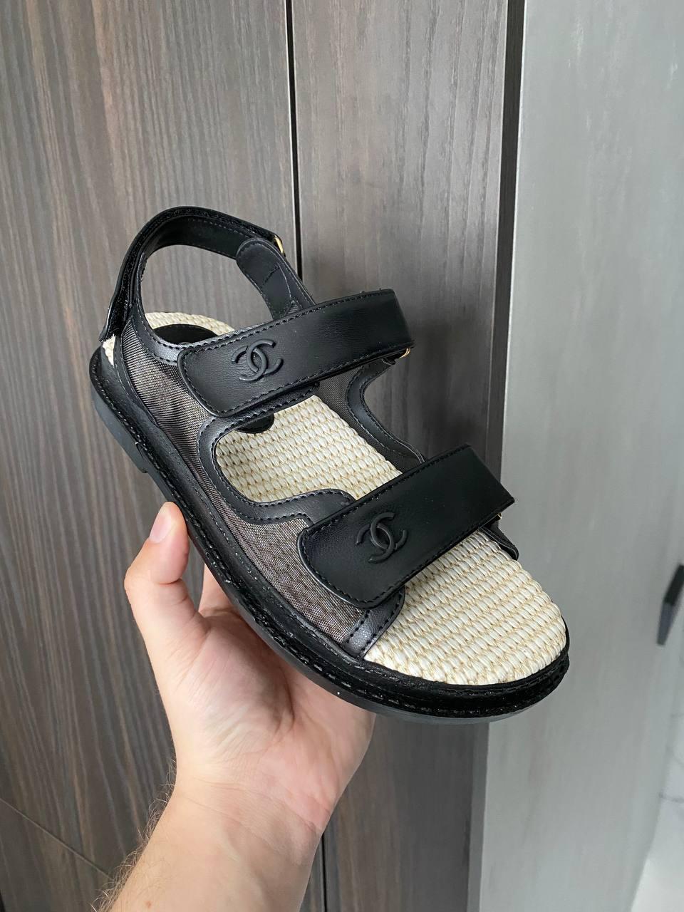 Chanel Dad Sandals Net Black