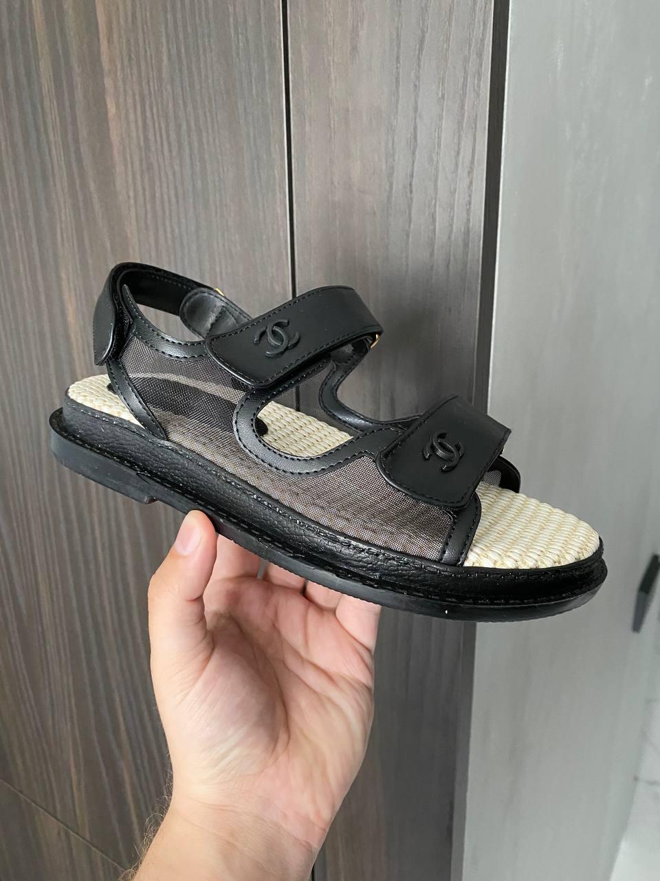 Chanel Dad Sandals Net Black