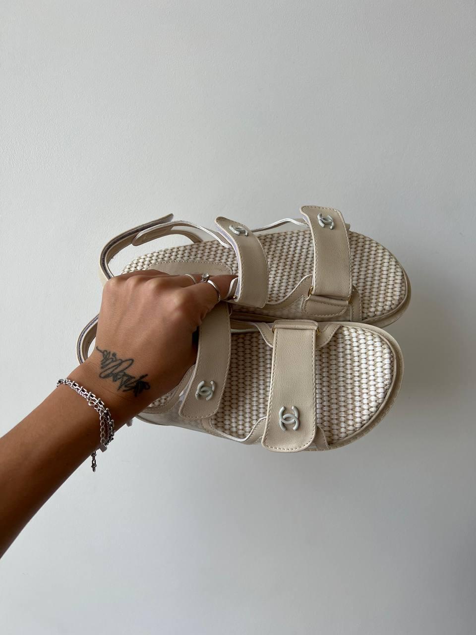 Chanel Dad Sandal Mesh Beige