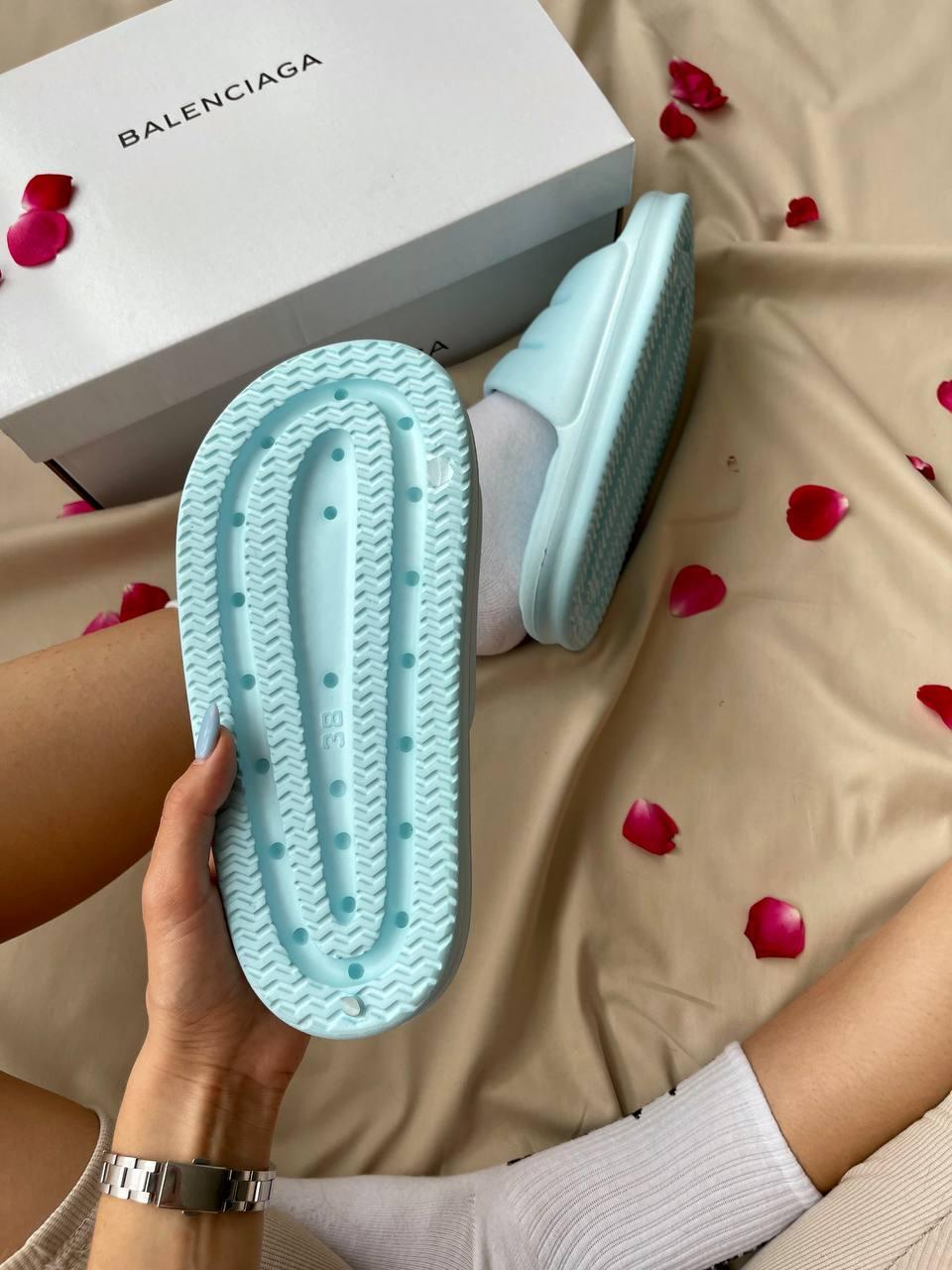 Balenciaga Puffy Slides Blue