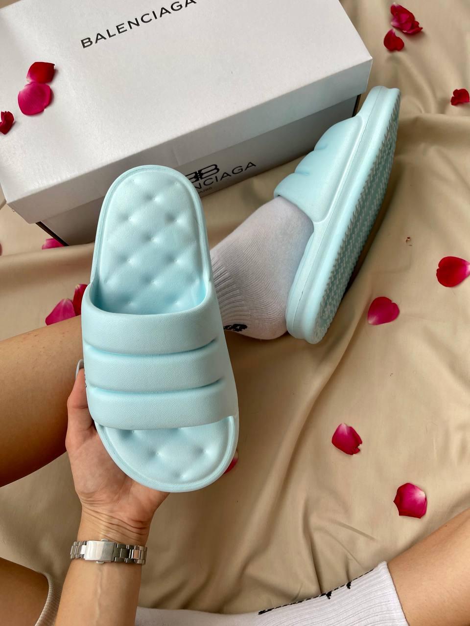 Balenciaga Puffy Slides Blue