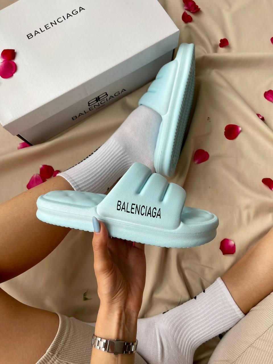 Balenciaga Puffy Slides Blue