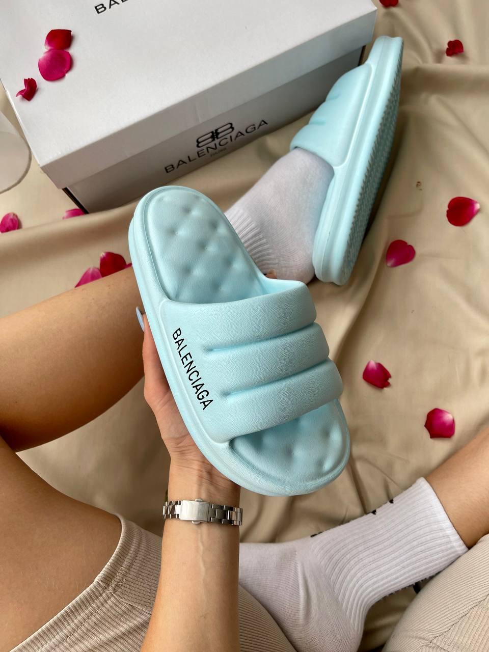 Balenciaga Puffy Slides Blue