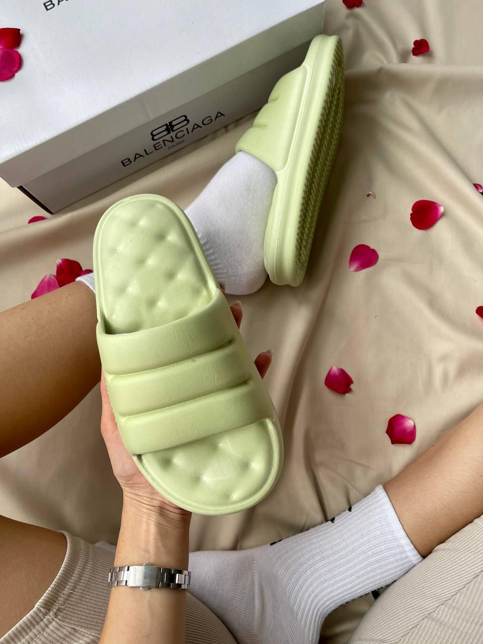 Balenciaga Puffy Slides Olive