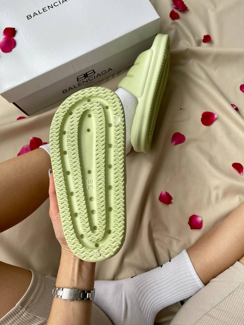 Balenciaga Puffy Slides Olive