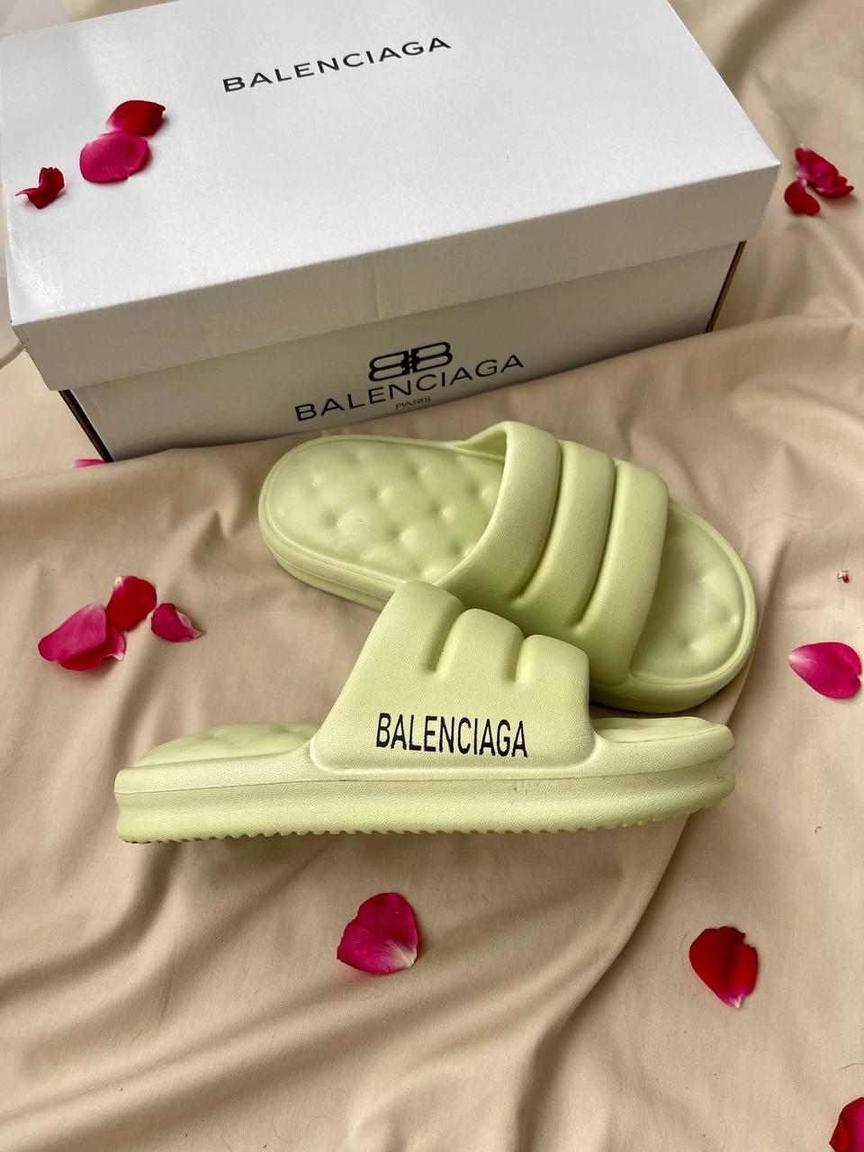 Balenciaga Puffy Slides Olive