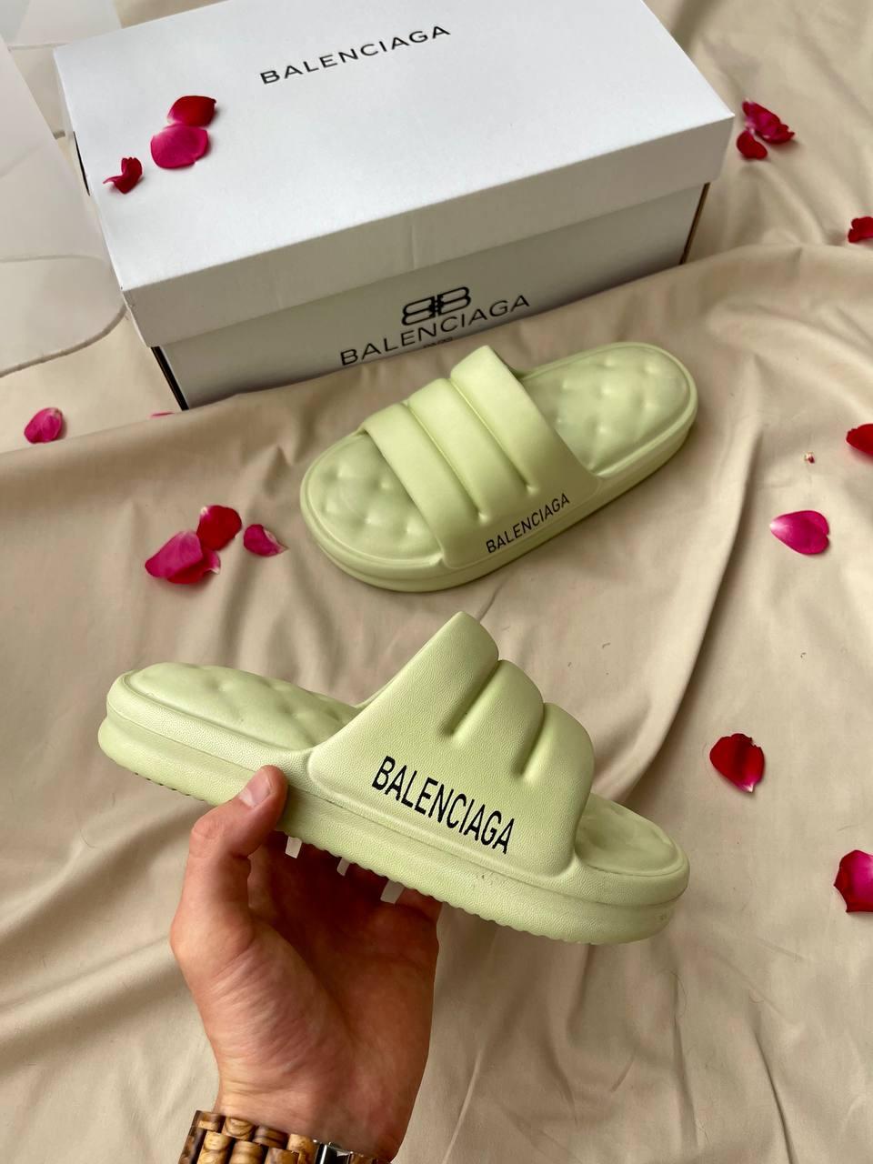 Balenciaga Puffy Slides Olive