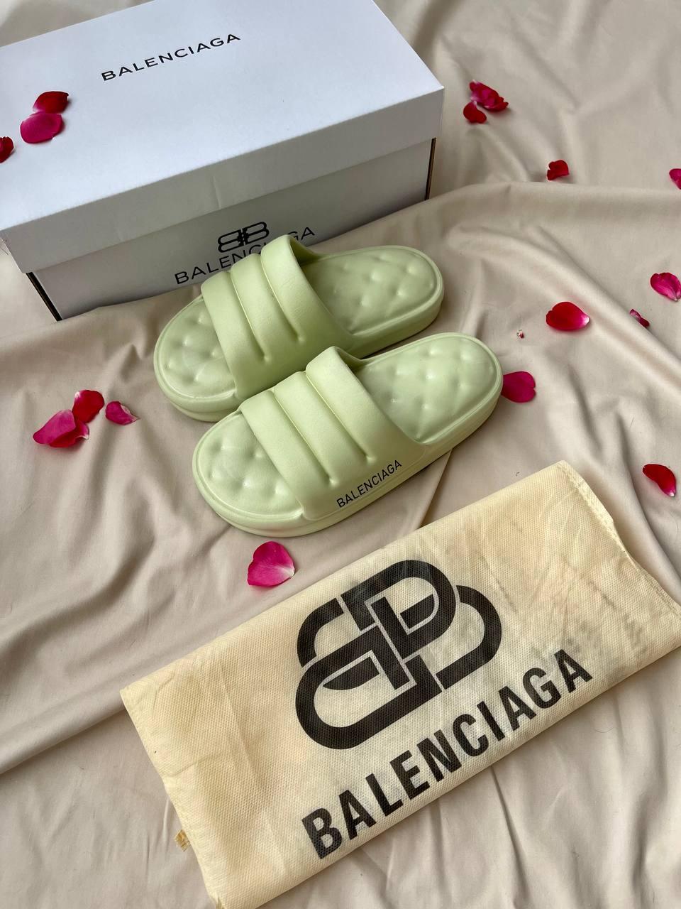 Balenciaga Puffy Slides Olive
