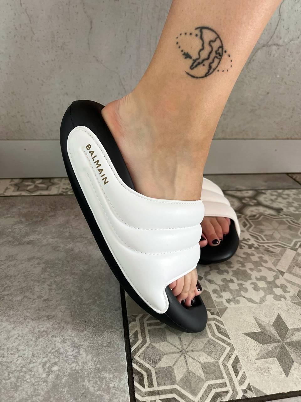 Balmain Slide White Black